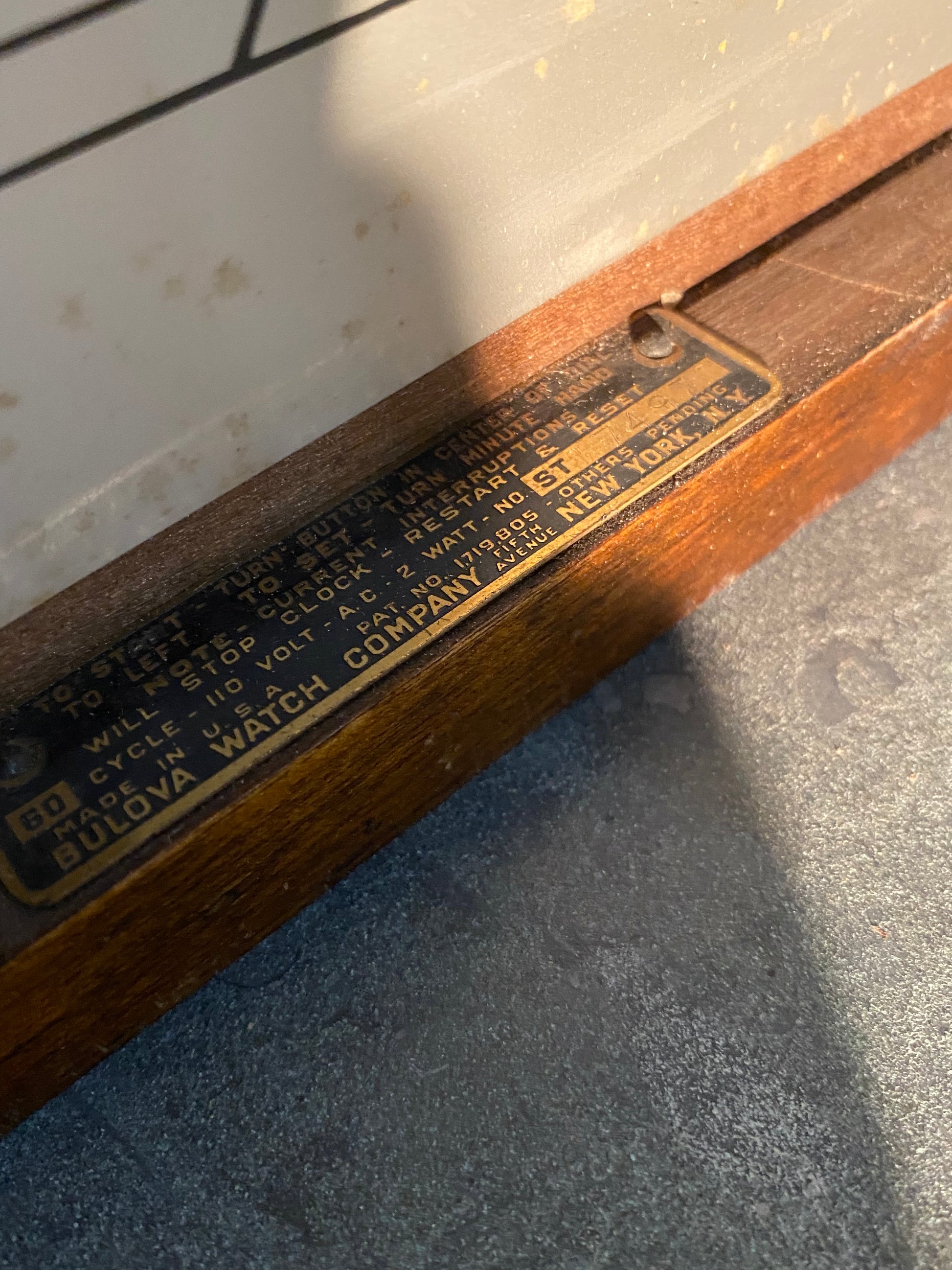 1930  ART DECO  Bulova wall clock store advertising | Scott Landon Antiques and Interiors.