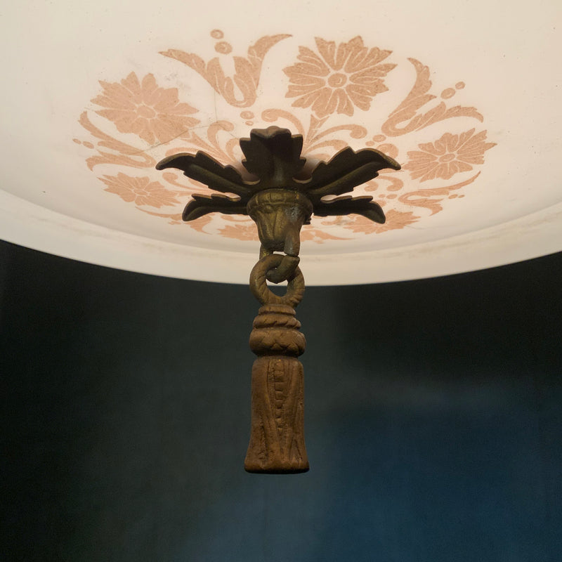 1920’s Neoclassical Stencil Glass Pendant Fixtures – Three available | Scott Landon Antiques and Interiors.