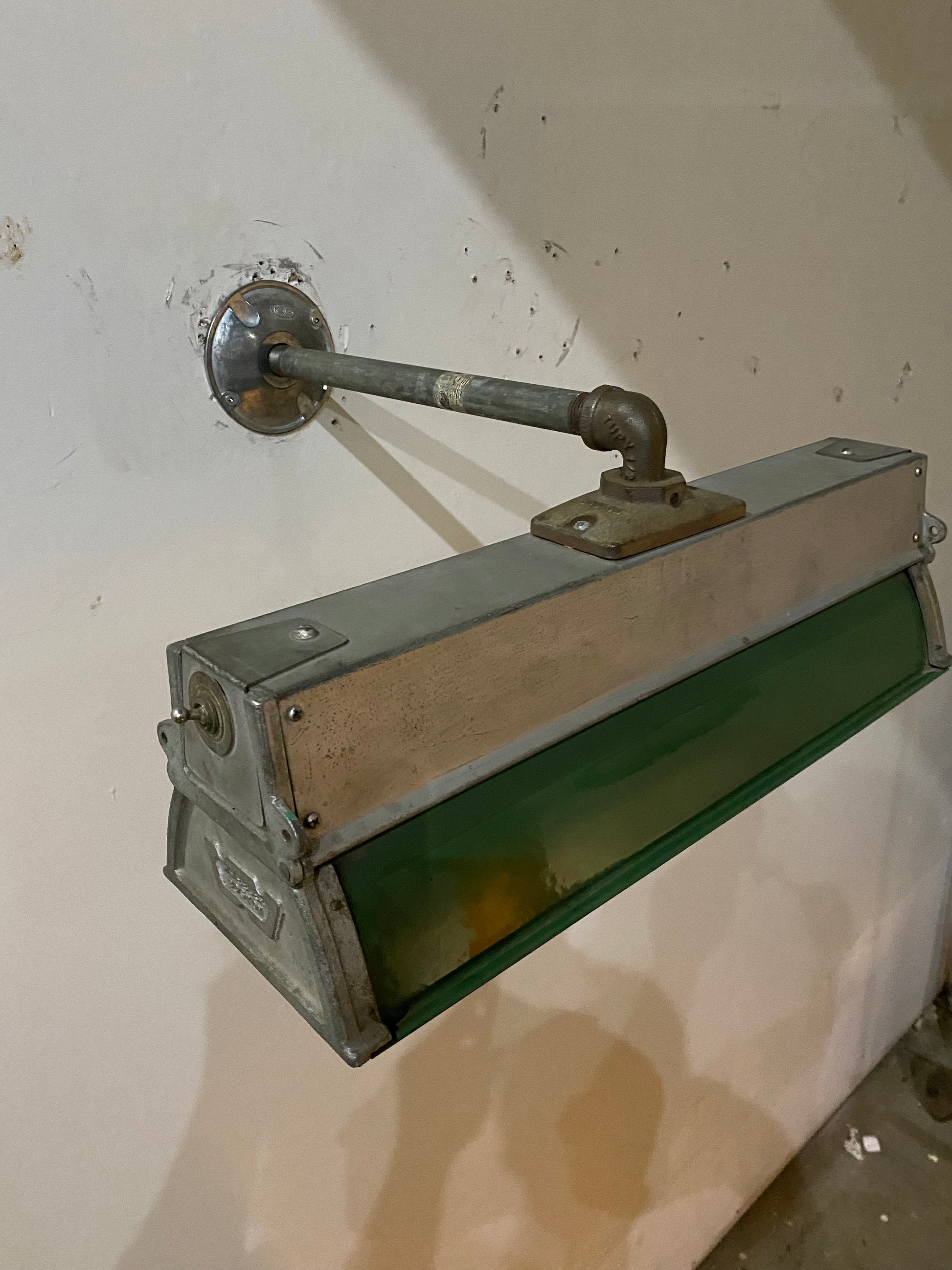 1930 Wheeler RARE Fluorescent task light Factory Sconce | Scott Landon Antiques and Interiors.