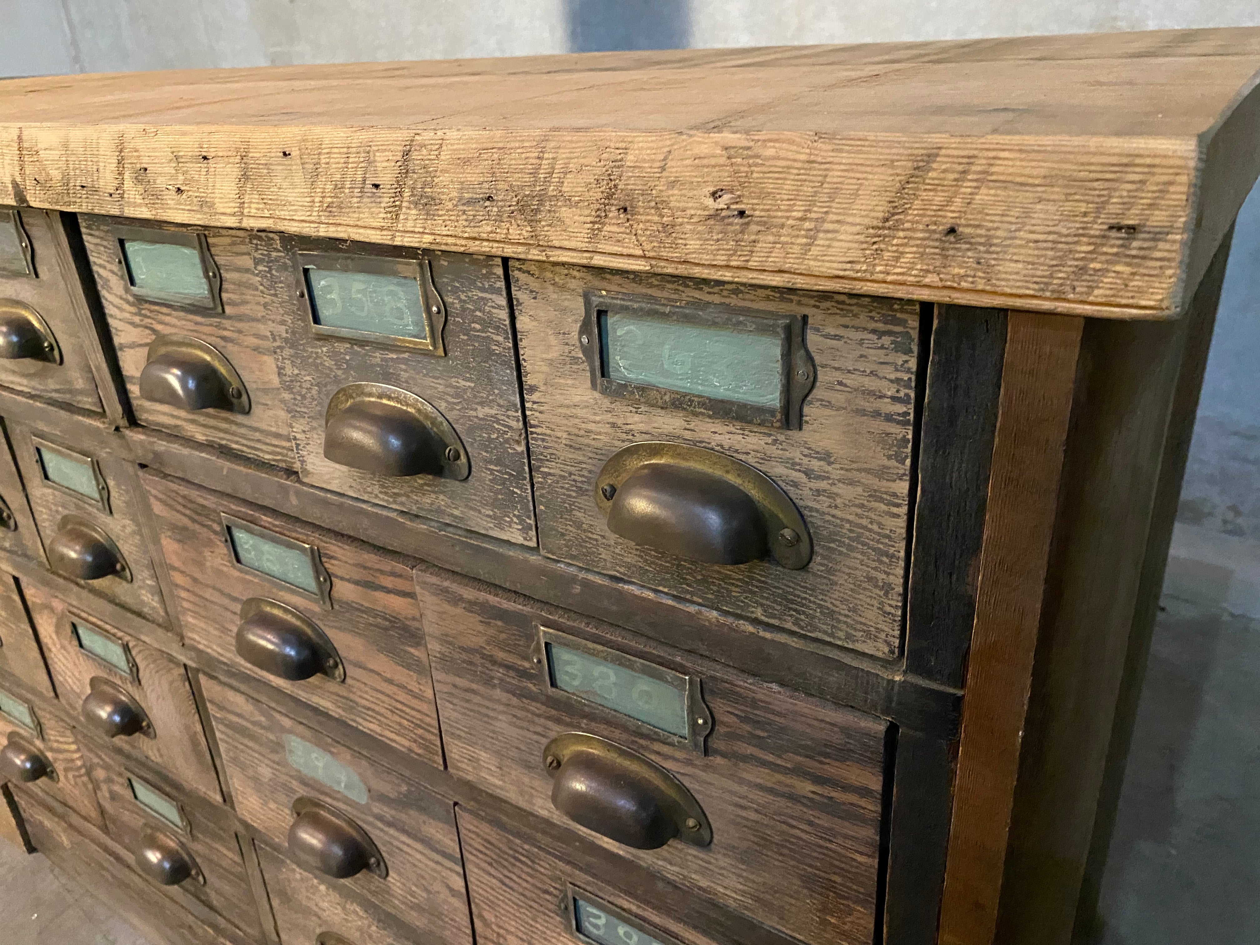 C1900 oak multi drawer cabinet | Scott Landon Antiques and Interiors.