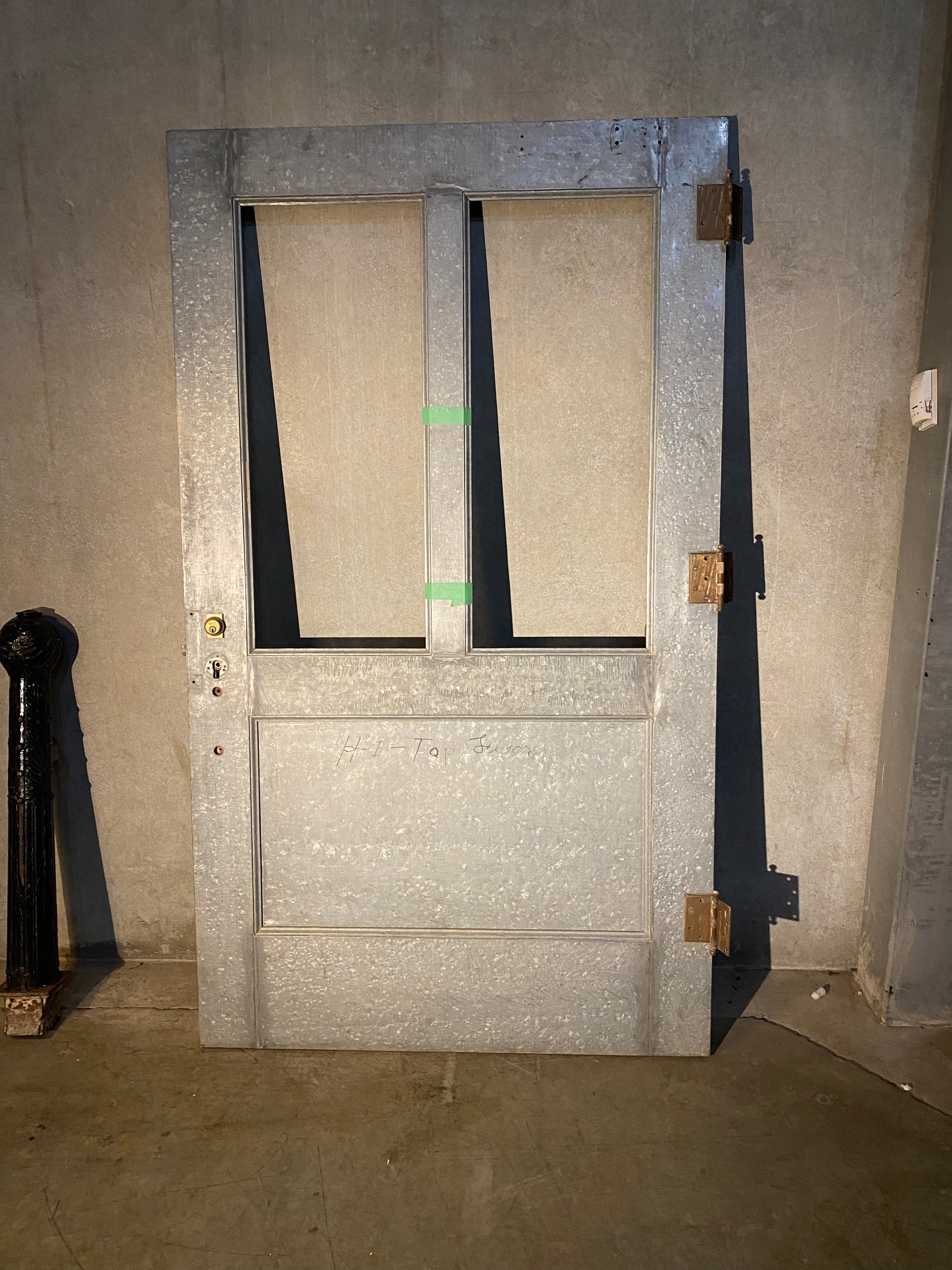 1930 Industrial steel doors with original chicken wire GLASS | Scott Landon Antiques and Interiors.