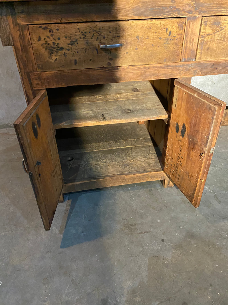 1930 sideboard industrial workbench | Scott Landon Antiques and Interiors.