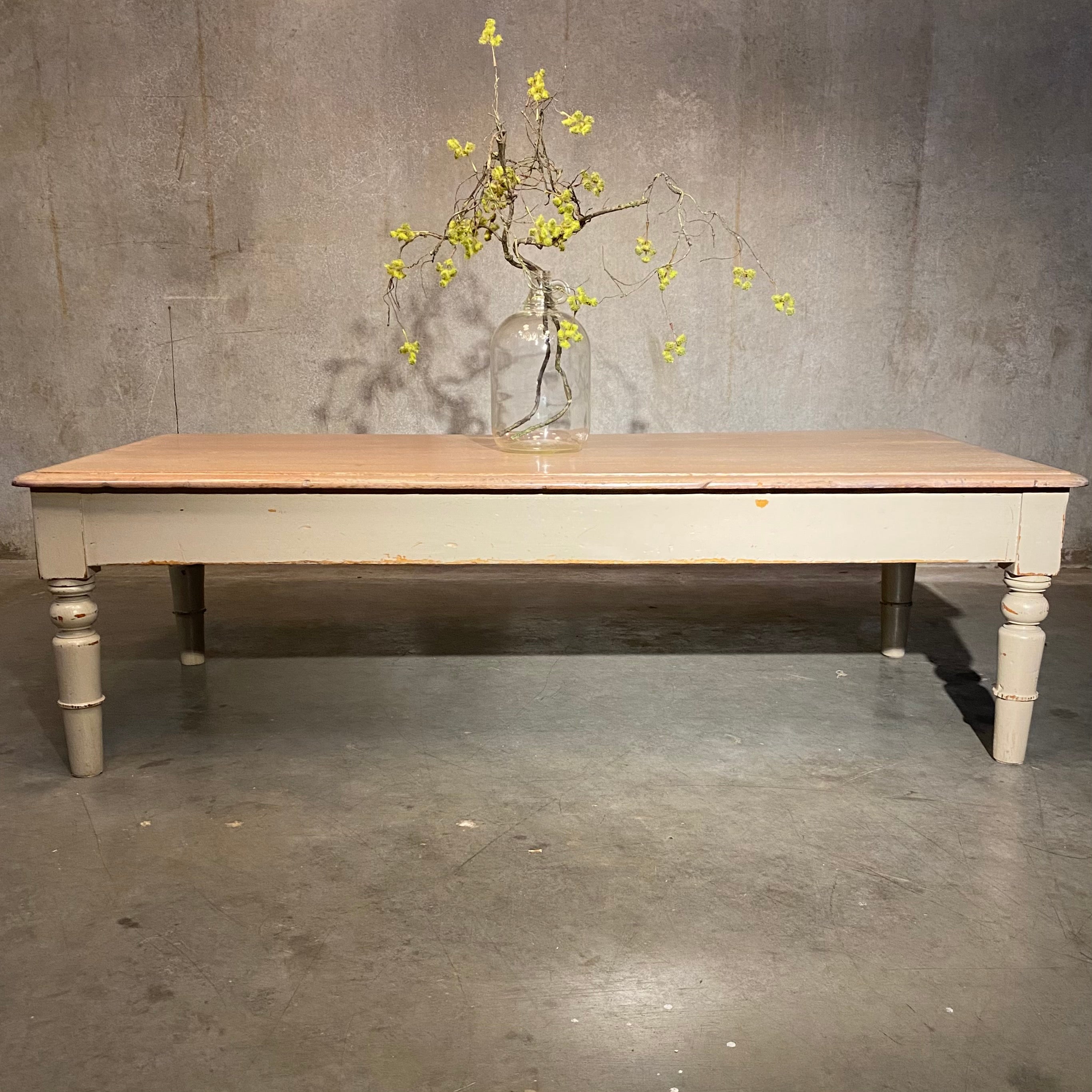 C 1910 Solid White OAK Coffee Table