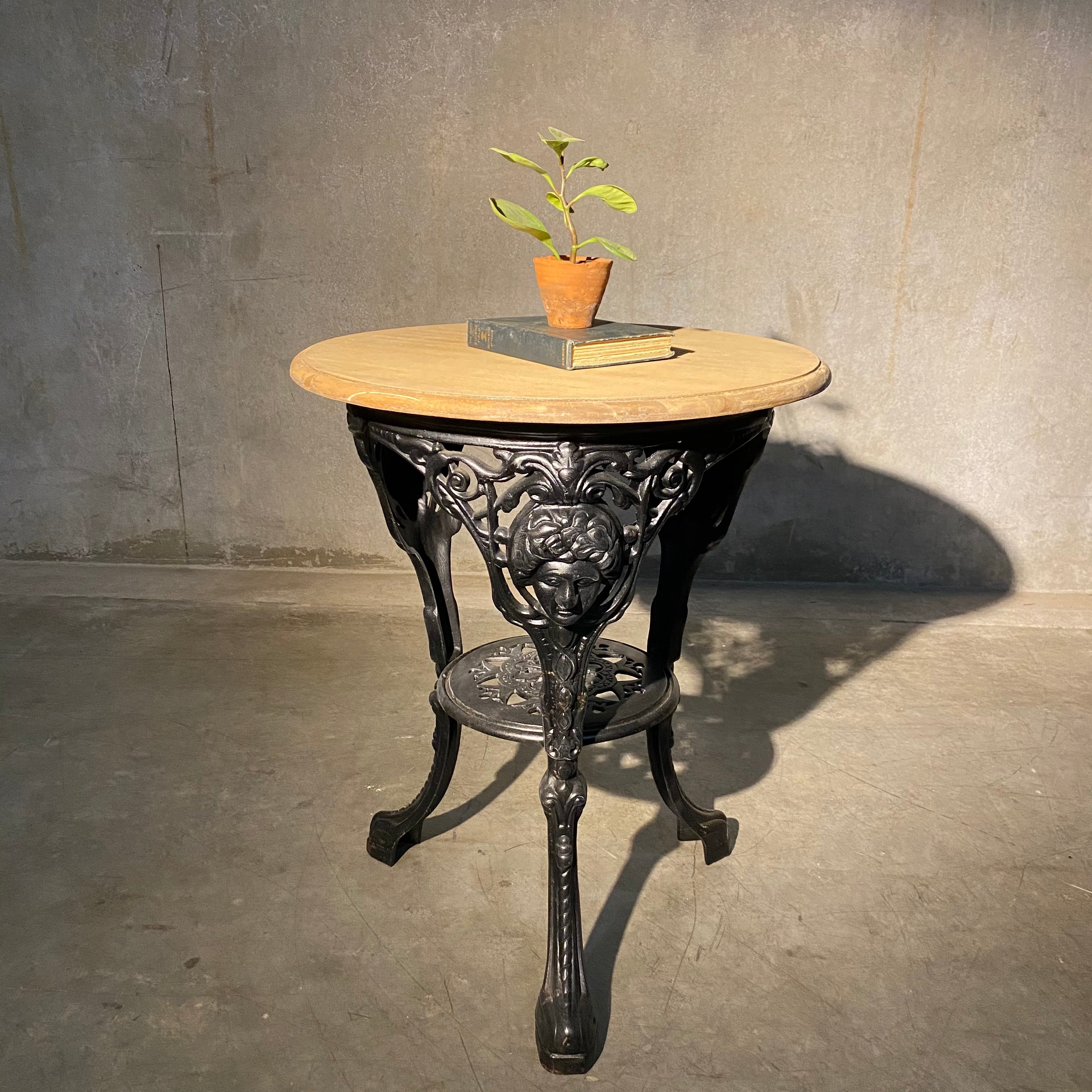 Cast Iron Table Base with Wood Top