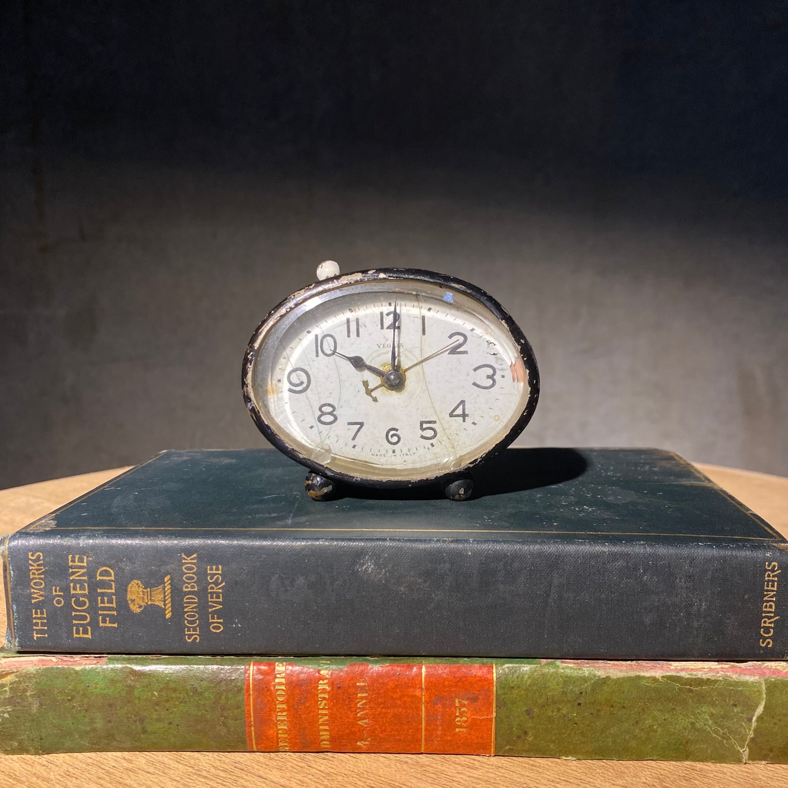 1930 Italian Silver & Black Clock