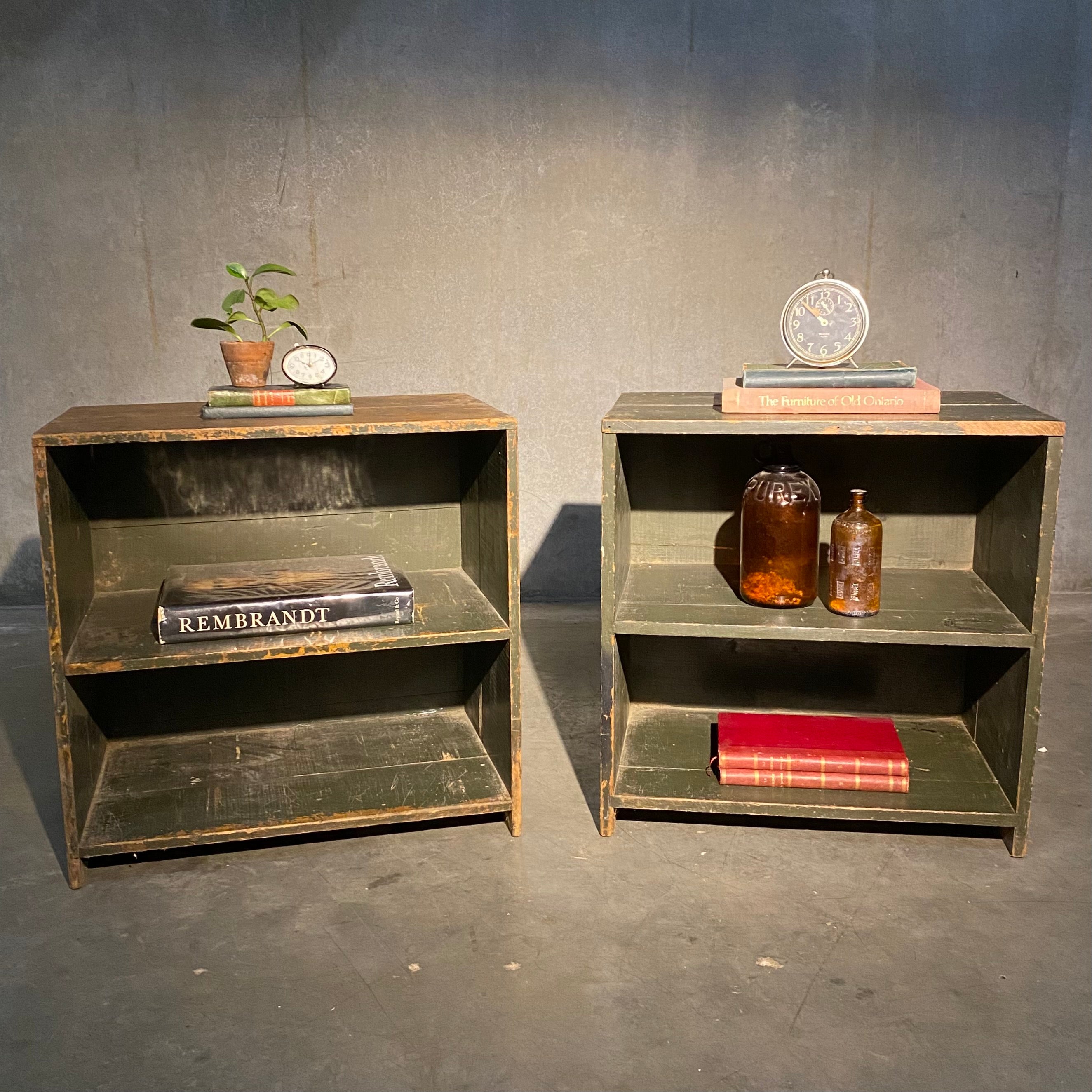 1940 Pair of Wooden industrial bins