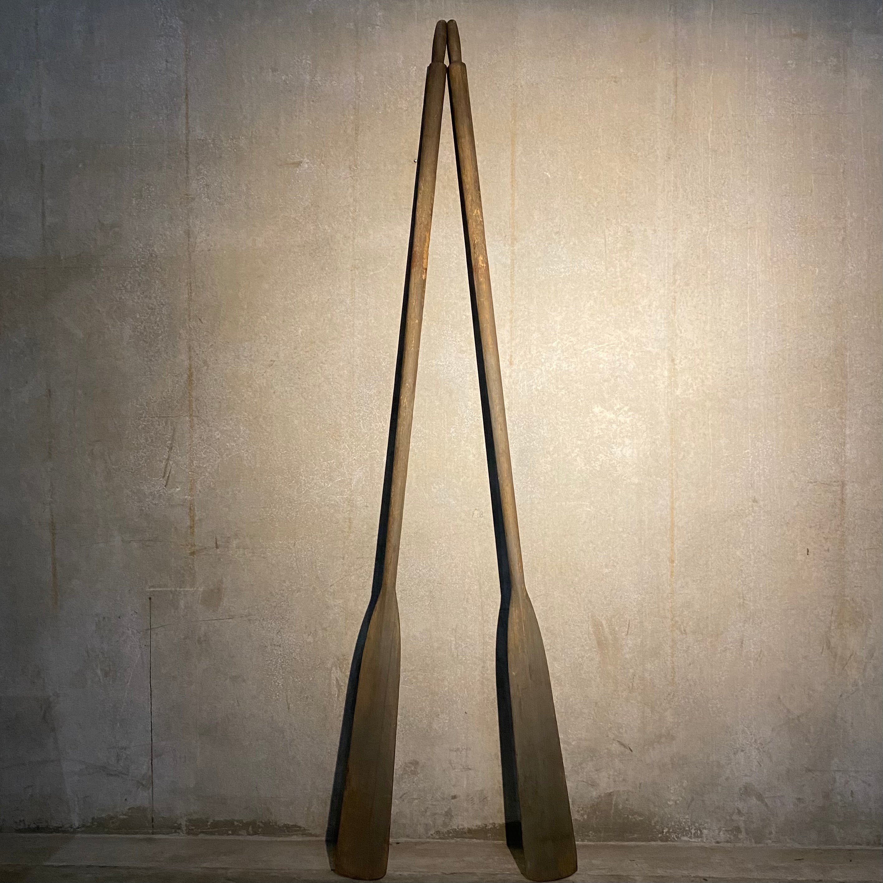 C1930 Large Light Brown Boat Oars