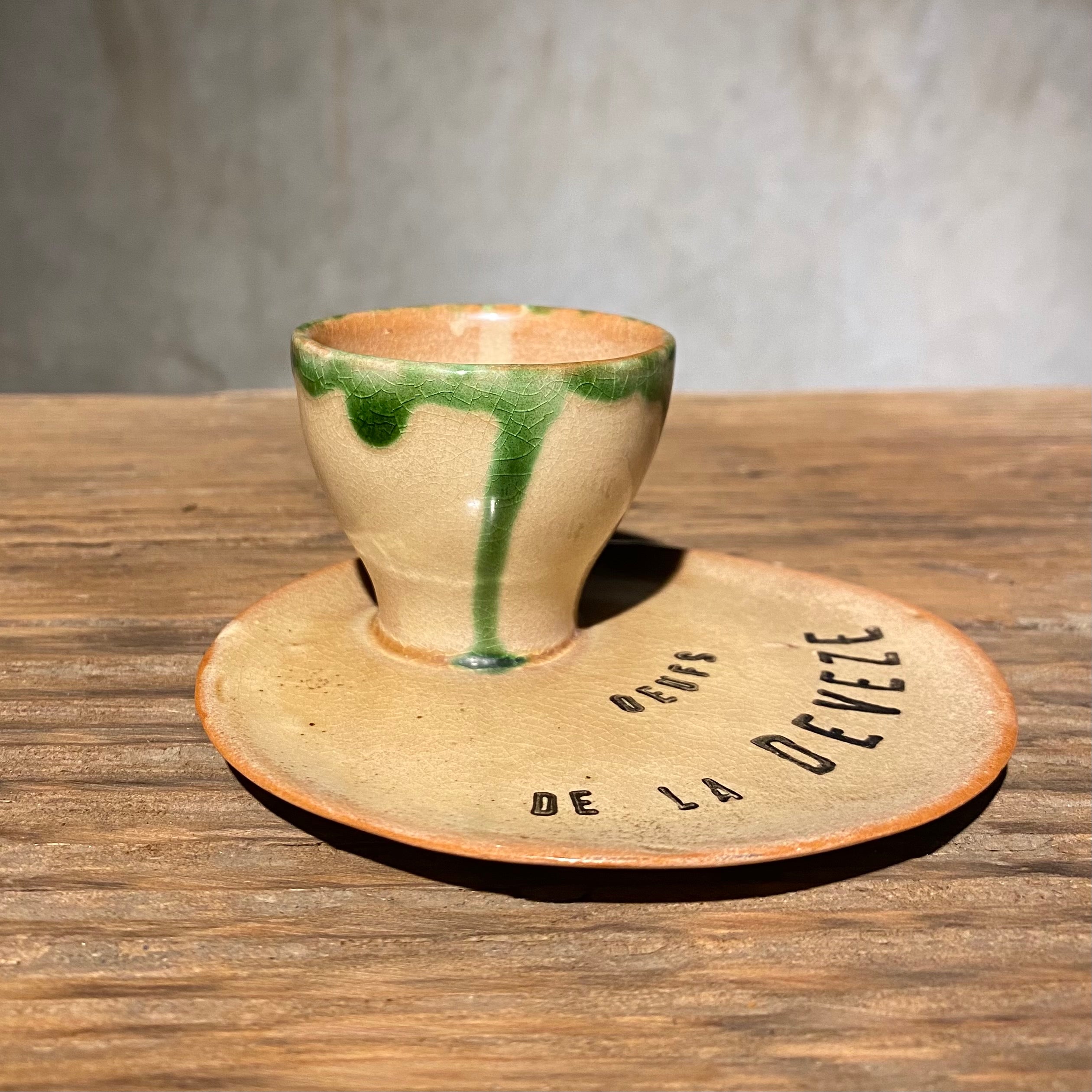 19th C French Southern FRANCE POTTERY RARE Egg Cup / Dish
