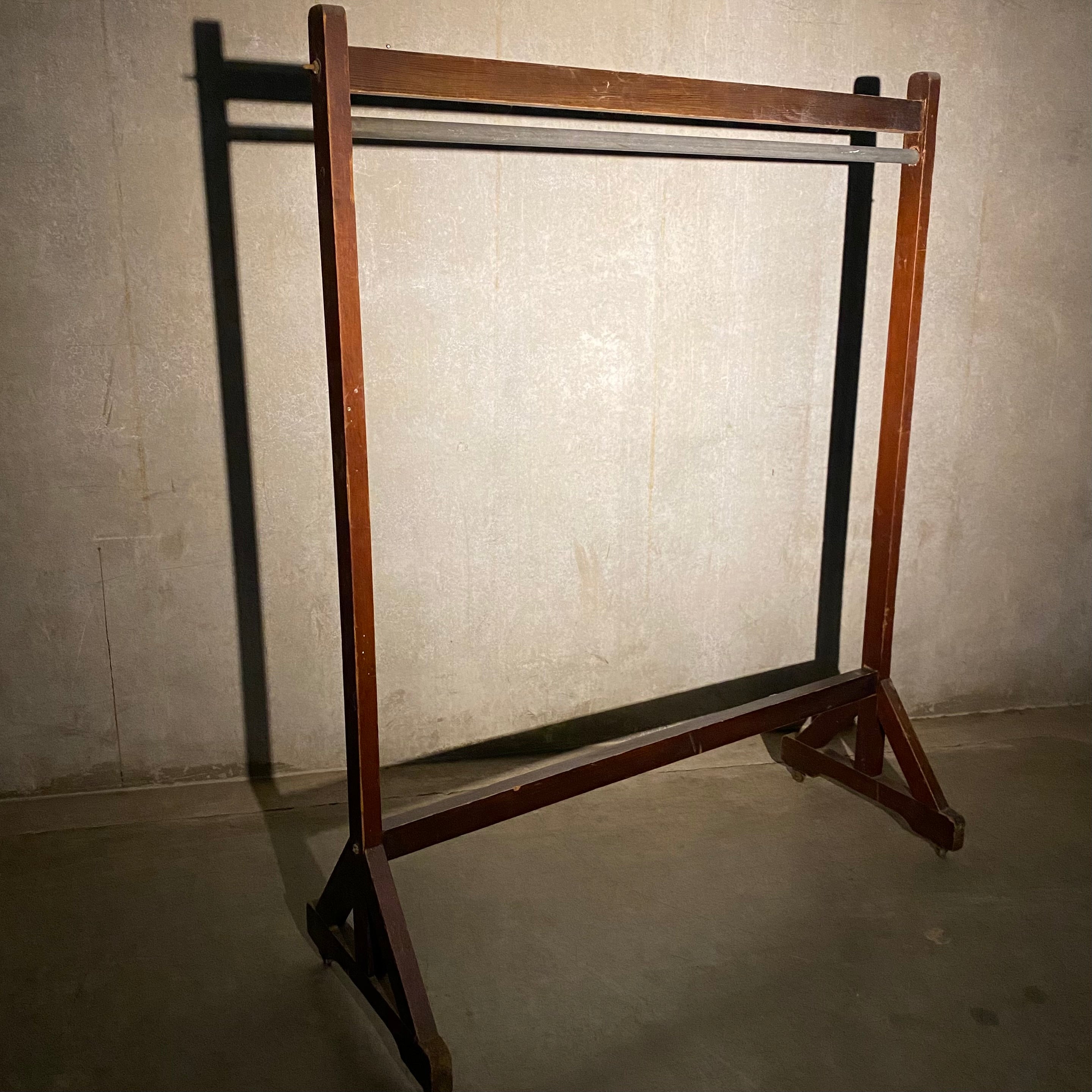 1940 Wooden Rolling Coat GARMENT Rack