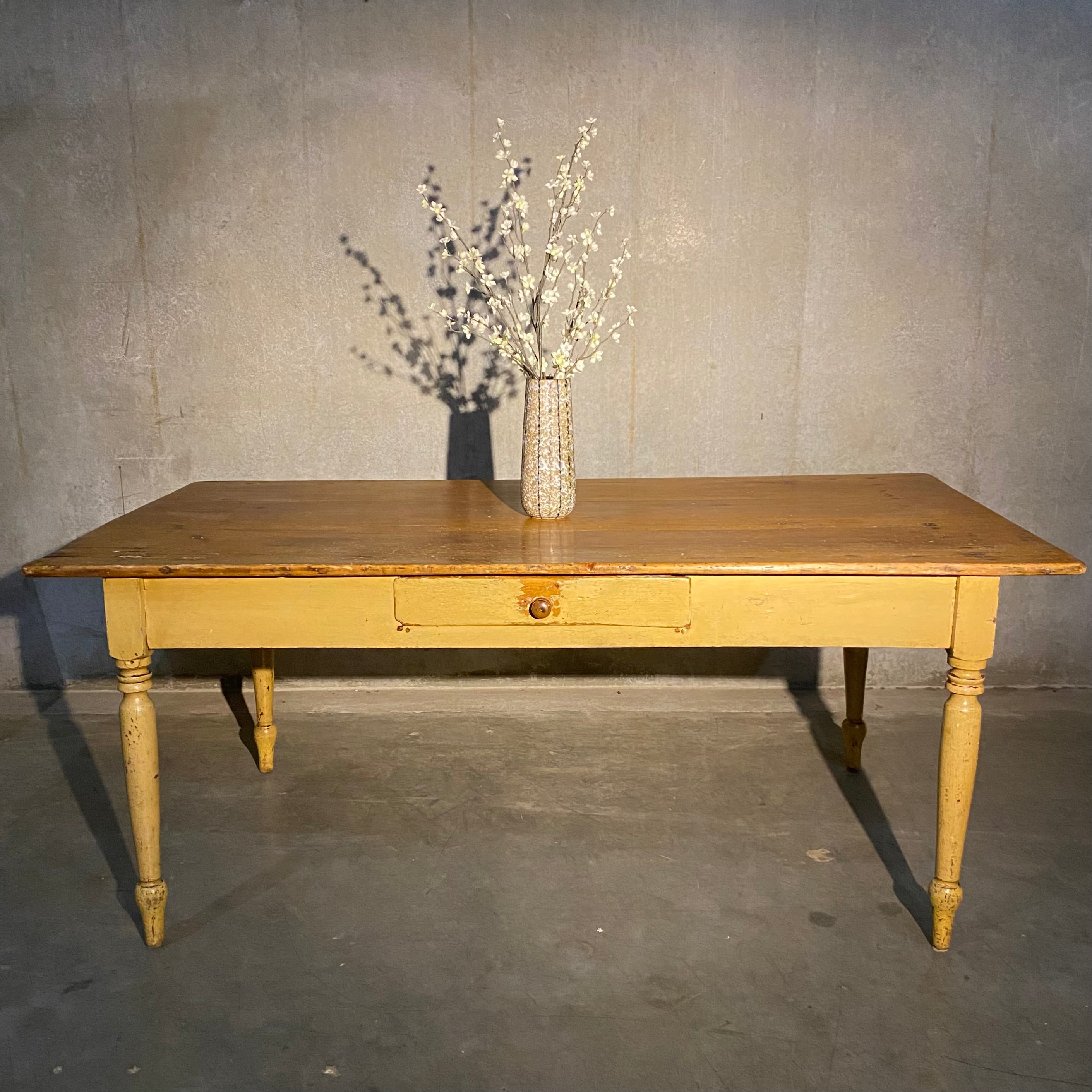 1870 Quebec Original Pine Harvest Table