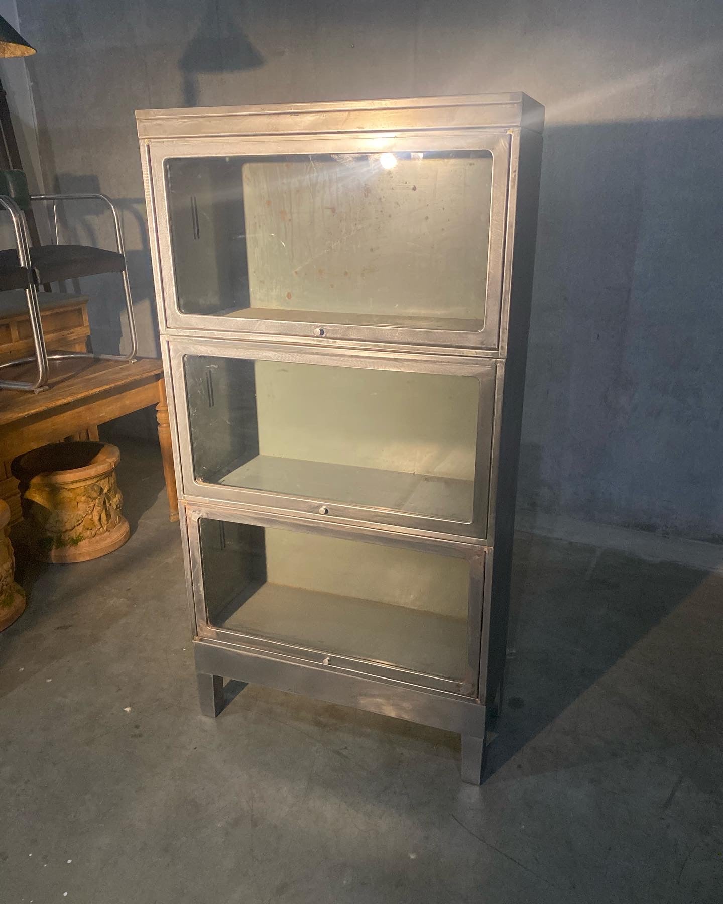 1940 industrial metal BARRISTERS stacking bookcase