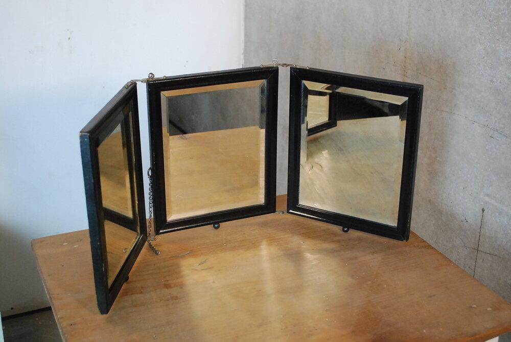 Late 19th c  Victorian Hanging / Tabletop Tri-Fold Bevelled Mirror | Scott Landon Antiques and Interiors.