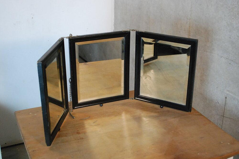 Late 19th c  Victorian Hanging / Tabletop Tri-Fold Bevelled Mirror | Scott Landon Antiques and Interiors.