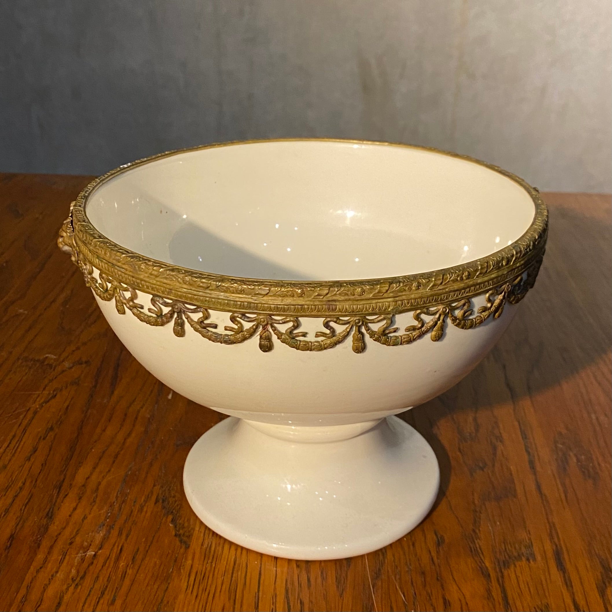 1890 Ormolu French Fruit Bowl with Brass Details