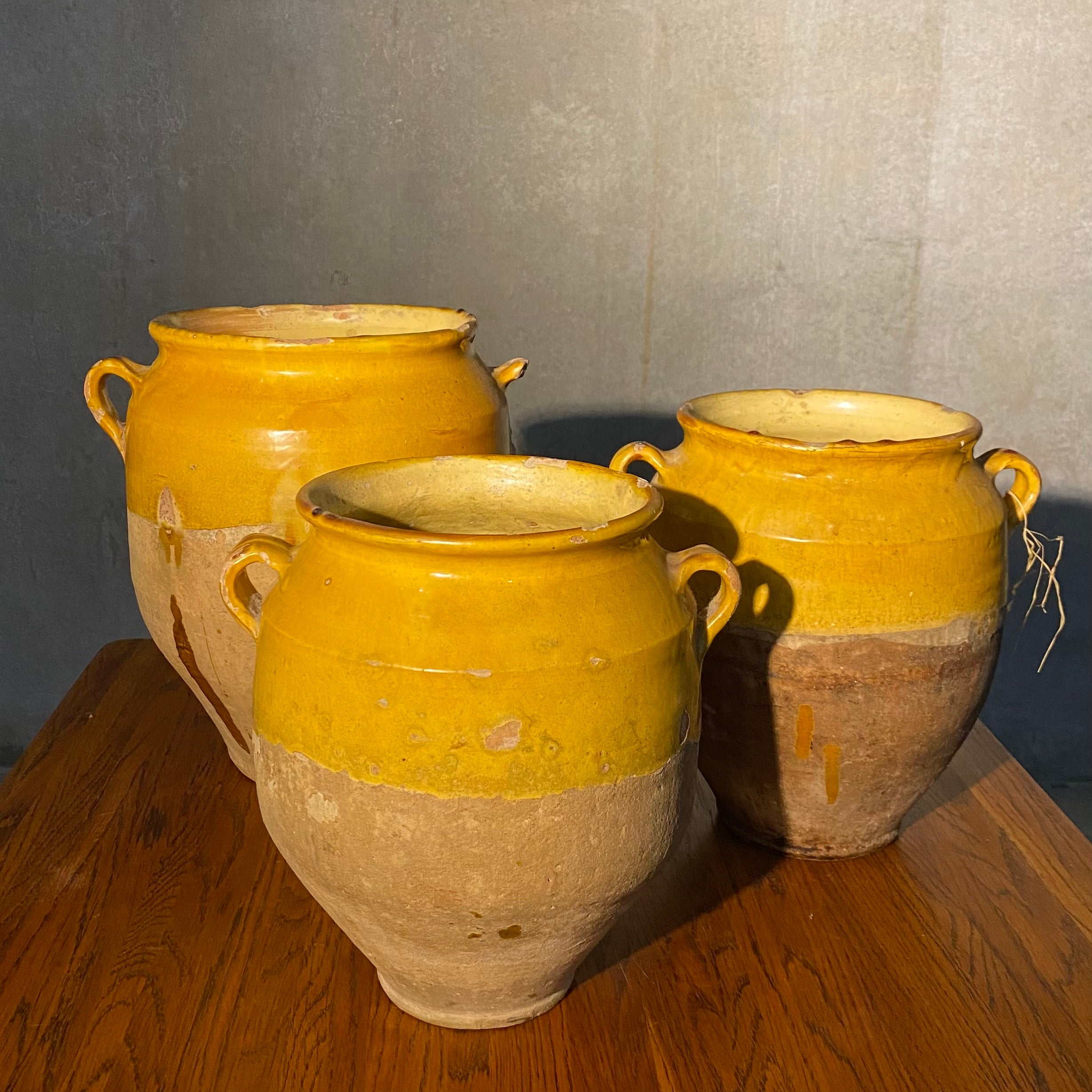 19th C French Confit terracotta pots