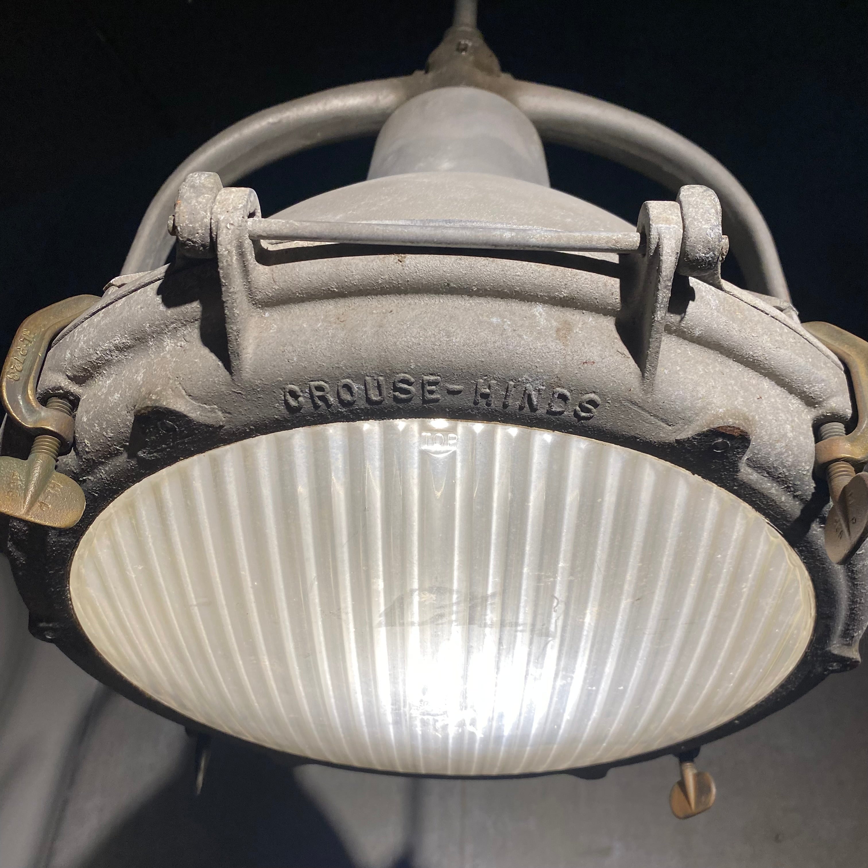 1930 Large Nautical CrouseHinds Industrial Pendant Lights