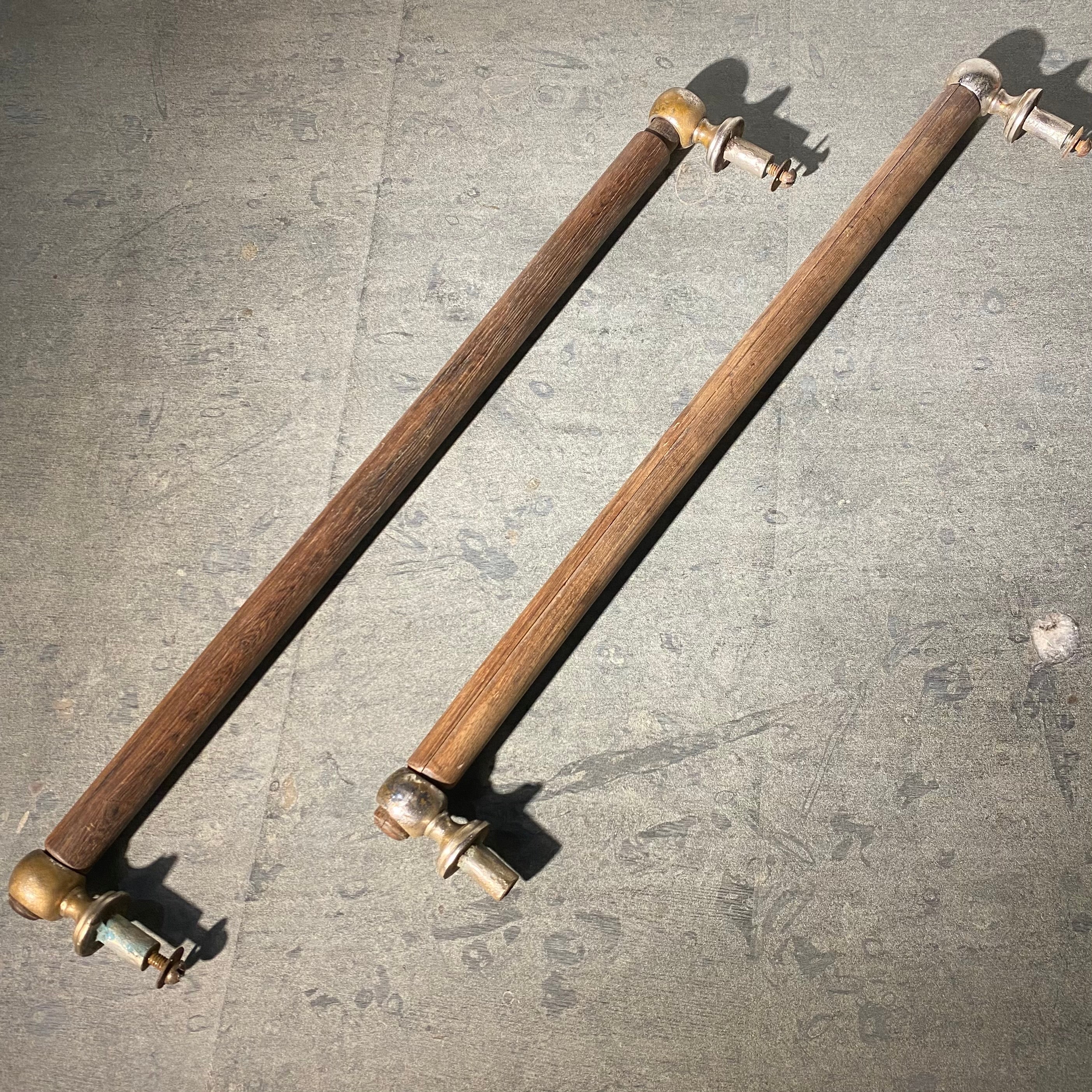 1920 Walnut & Cast Brass Handles / Cabinet Pulls