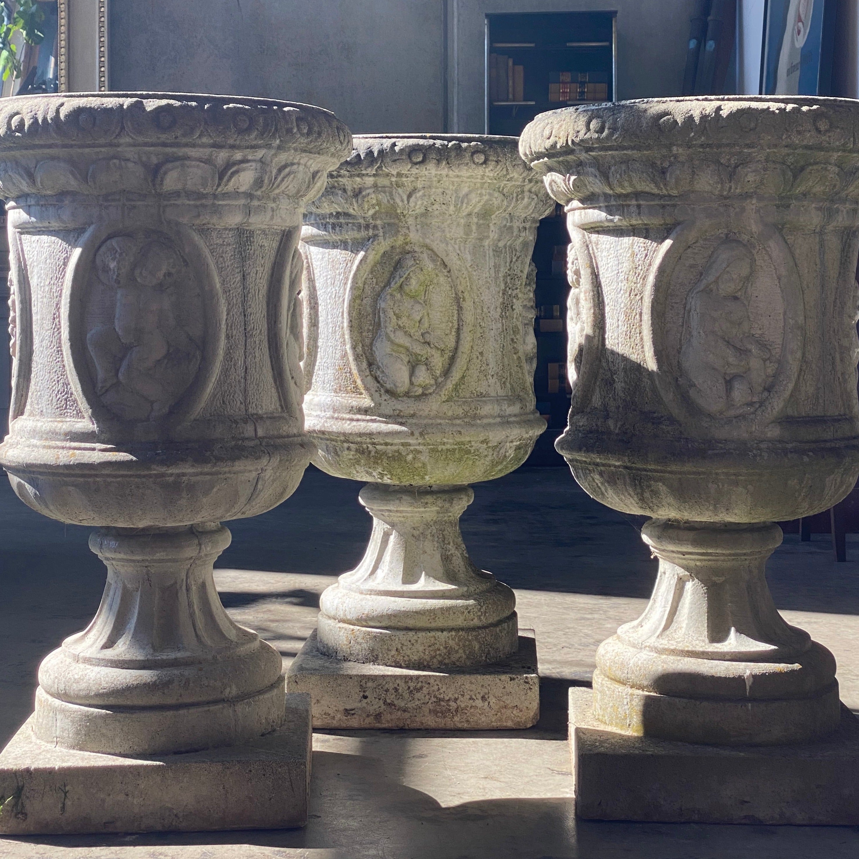 1940-60 LARGE Composite Concrete PLANTERS