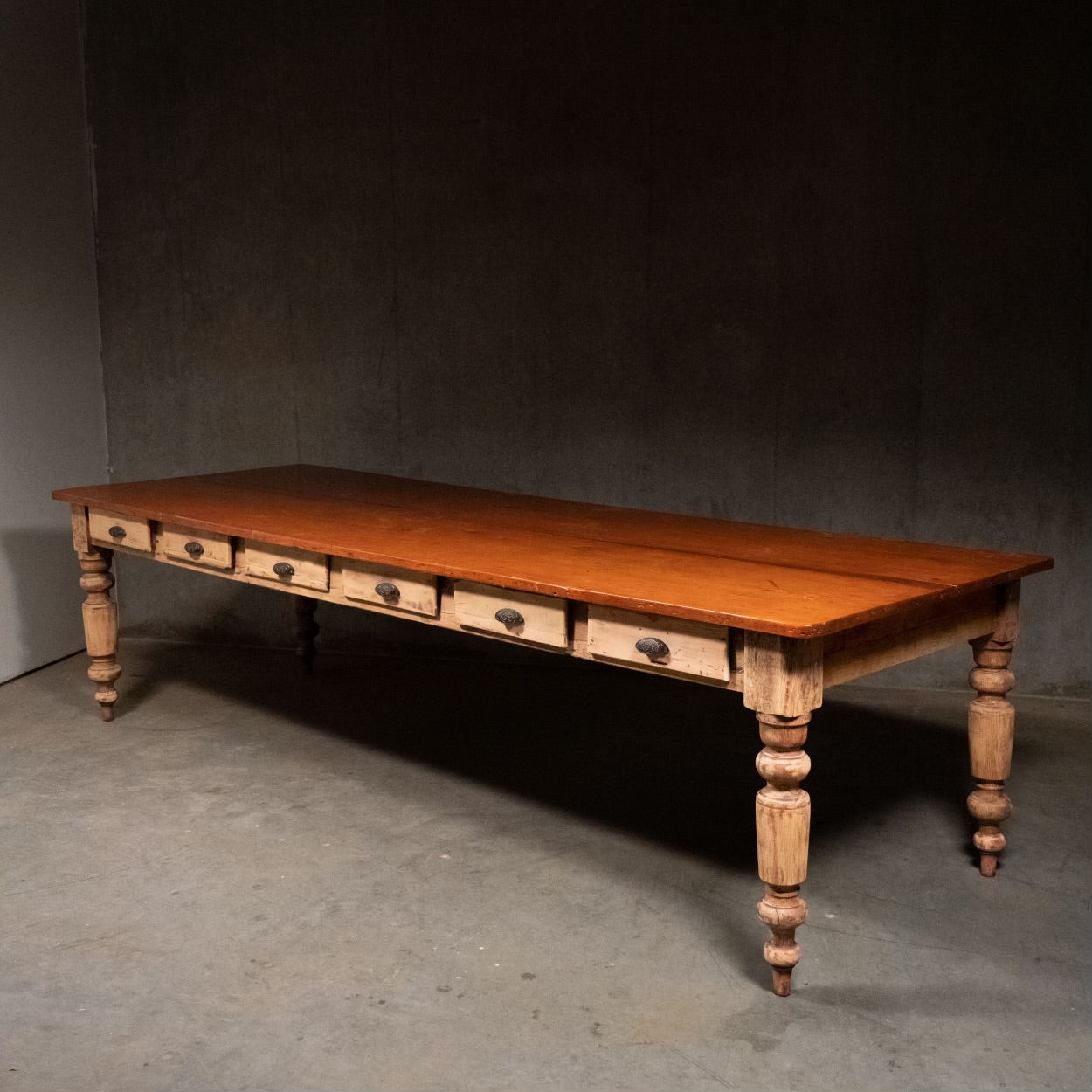 1850 Quebec Pine Convent 10 Foot dining Table