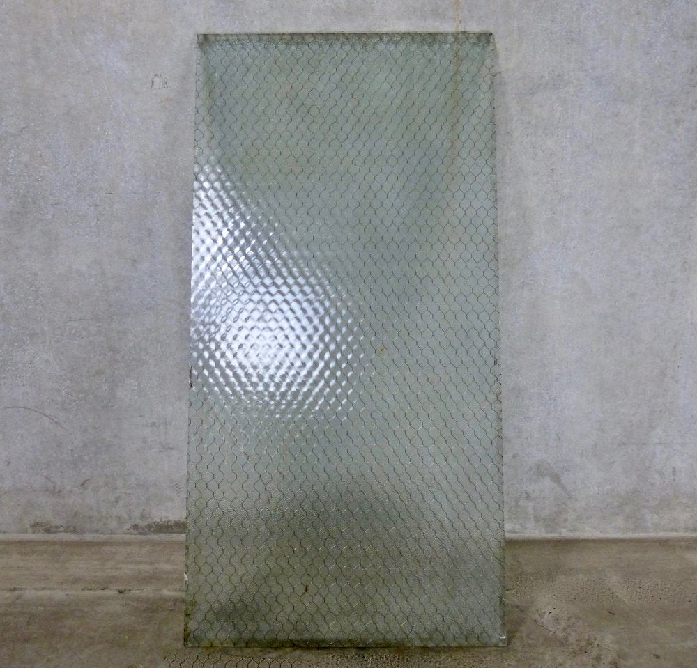 Authentic 1920 Industrial Chickenwire Glass in Various Sizes | Scott Landon Antiques and Interiors.