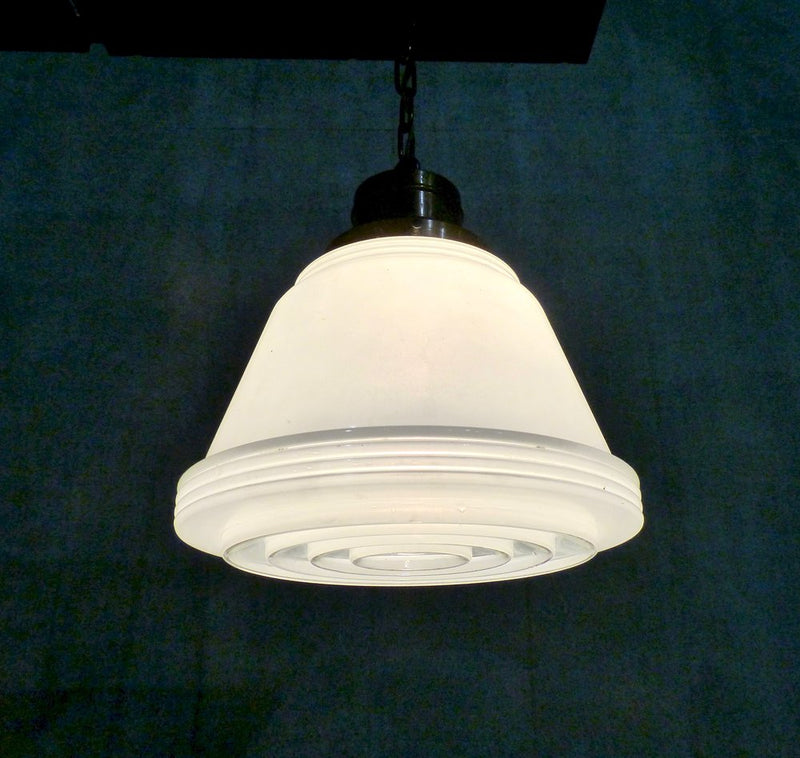 1920s Art Deco Pendant Light with Milk Glass Shade | Scott Landon Antiques and Interiors.