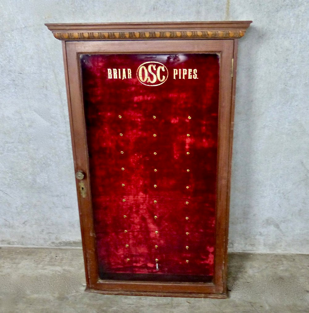 1920 Mercantile Wall-Mounted Pipe Display Case for Briar OSC Pipes | Scott Landon Antiques and Interiors.