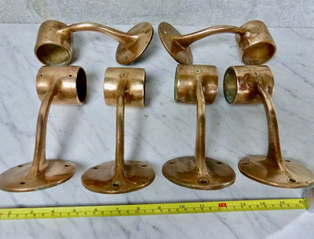1920 Brass Bar Rail Holder | Scott Landon Antiques and Interiors.