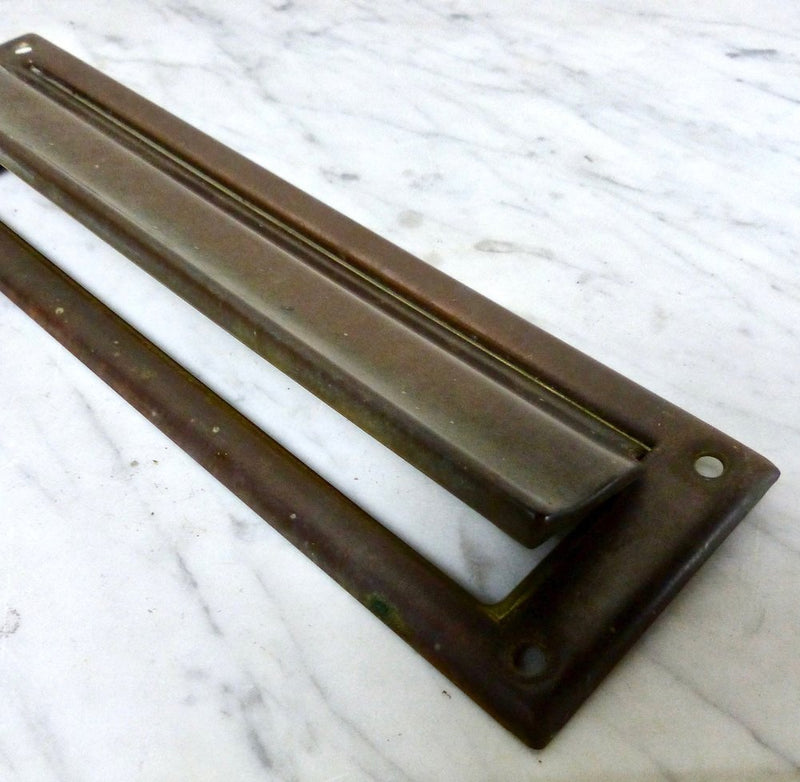 1920 Copper Mail Slot | Scott Landon Antiques and Interiors.