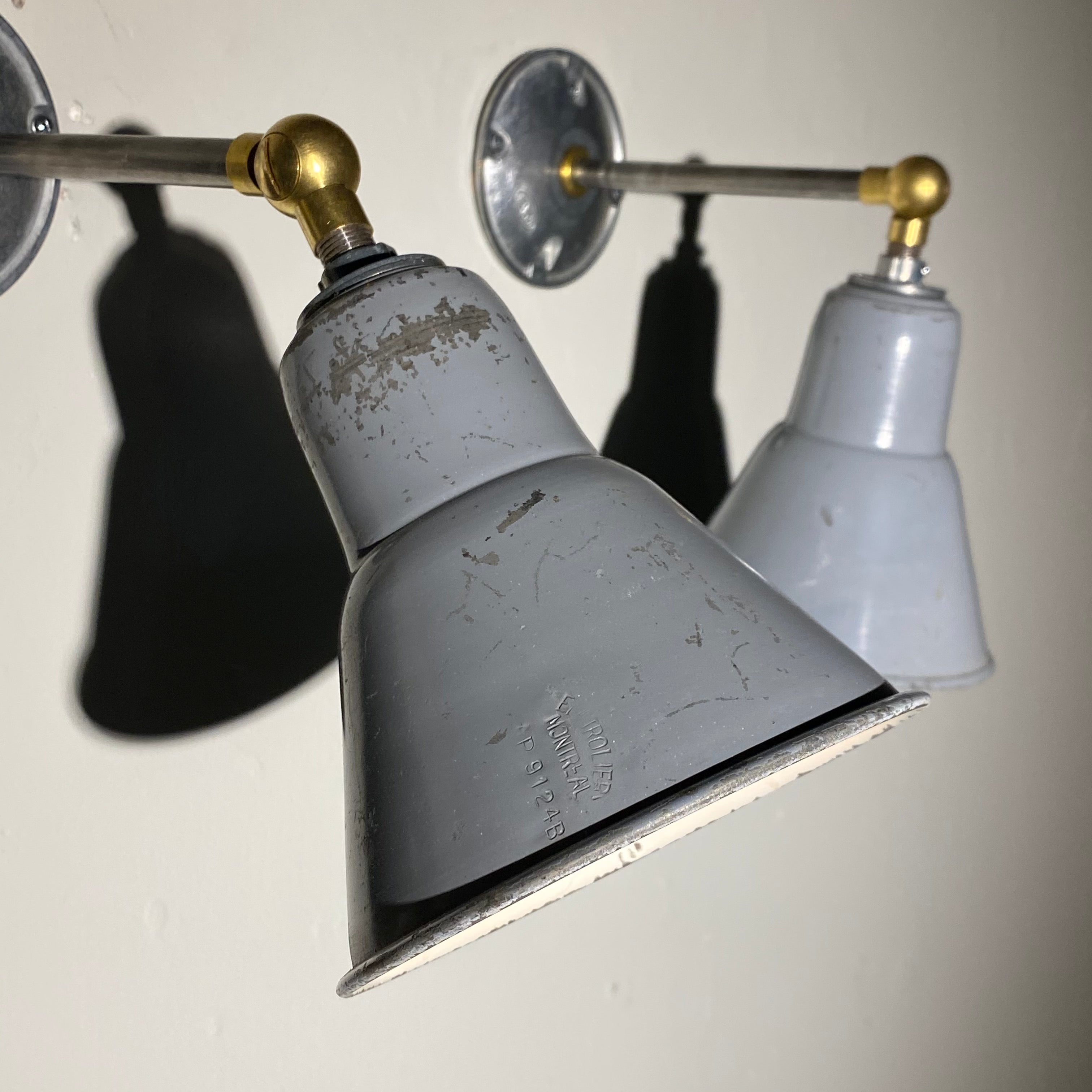 1940 Enamel Metal Industrial Style Sconces