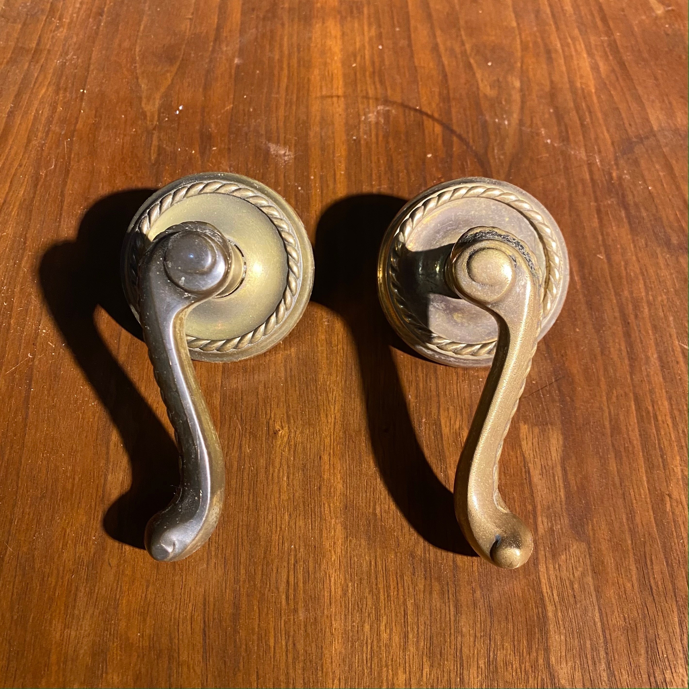1940 Solid Brass Door Handles