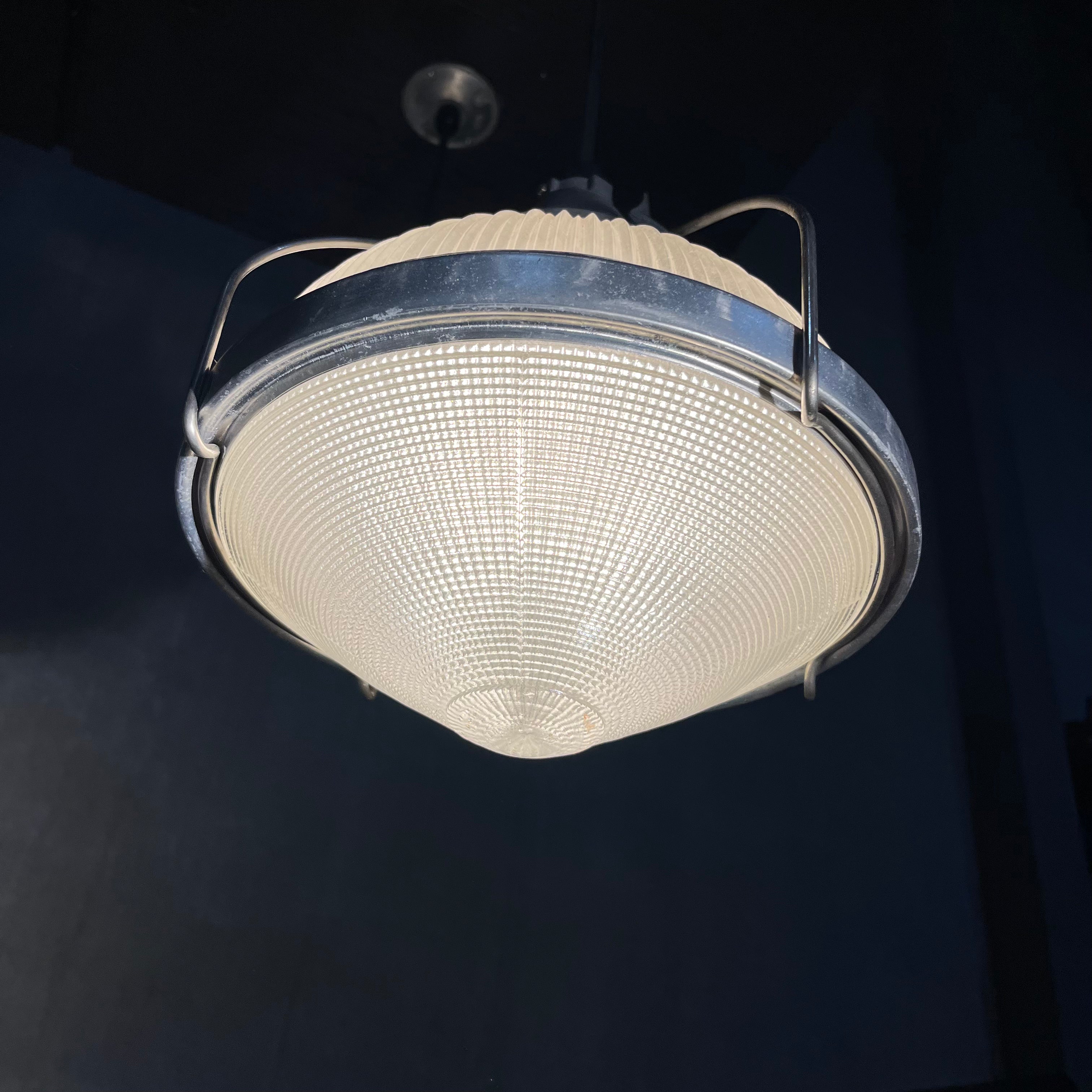 1950 Pair of holophane reflector pendants