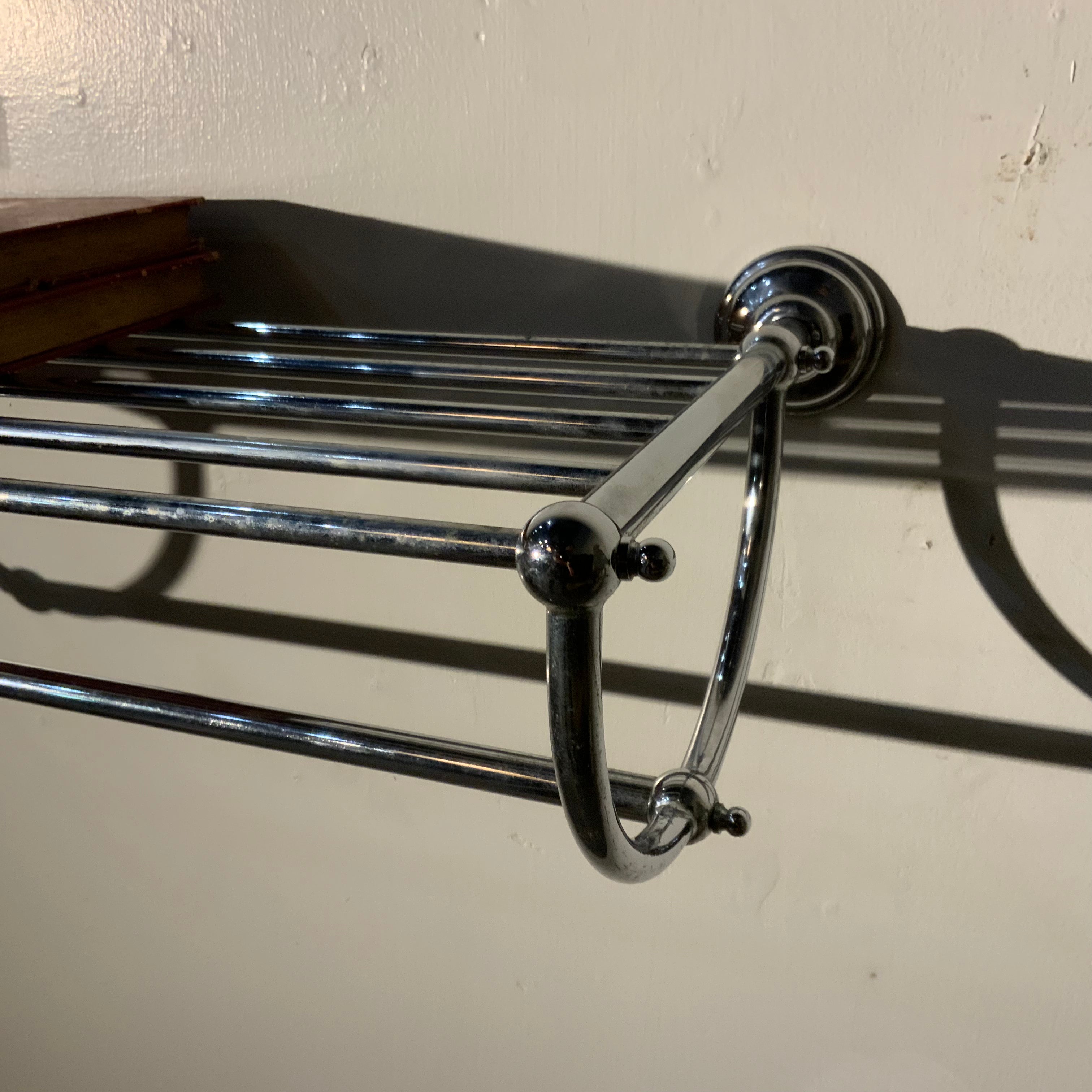 Vintage chrome bathroom towel rack