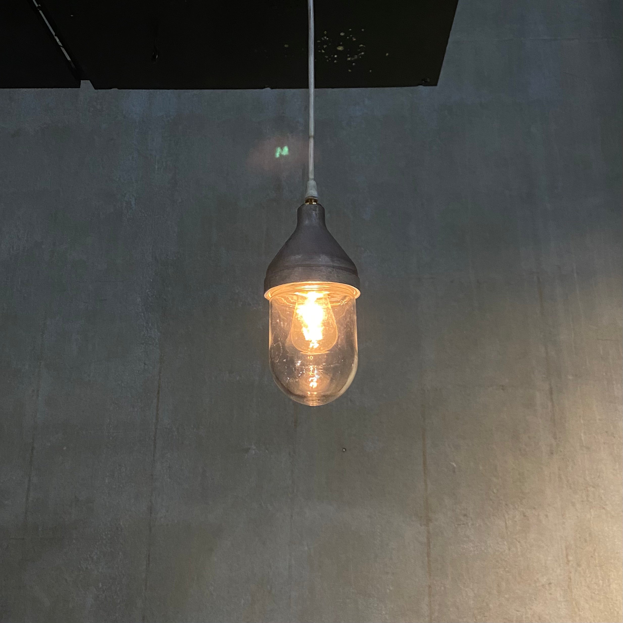 C 1940 Rare Small Industrial Pendant Light