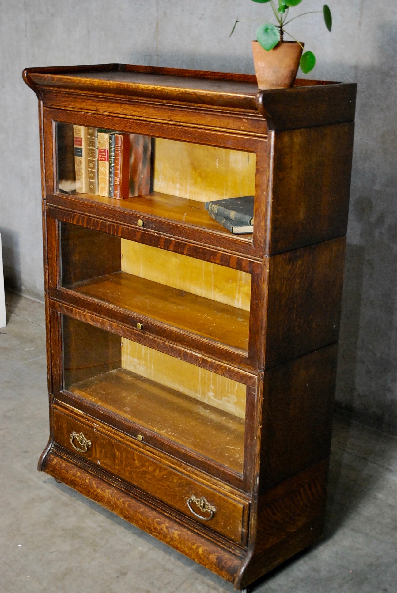 1920-30 Oak Barristers Bookcase By Grand Rapid Furniture Co. | Scott Landon Antiques and Interiors.