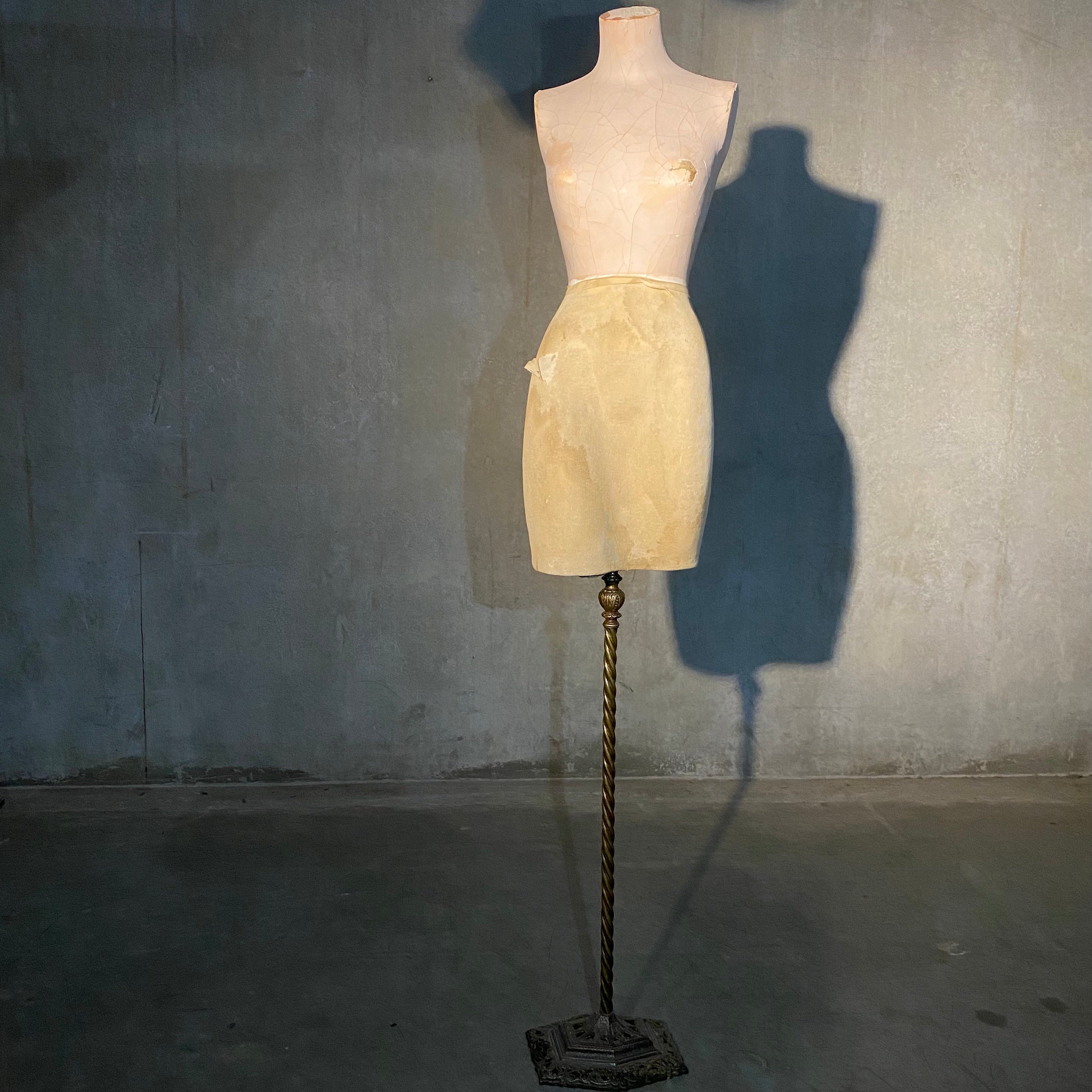 C 1930 Papier-mâché Female Dress Form by KEHOE Display Fixture