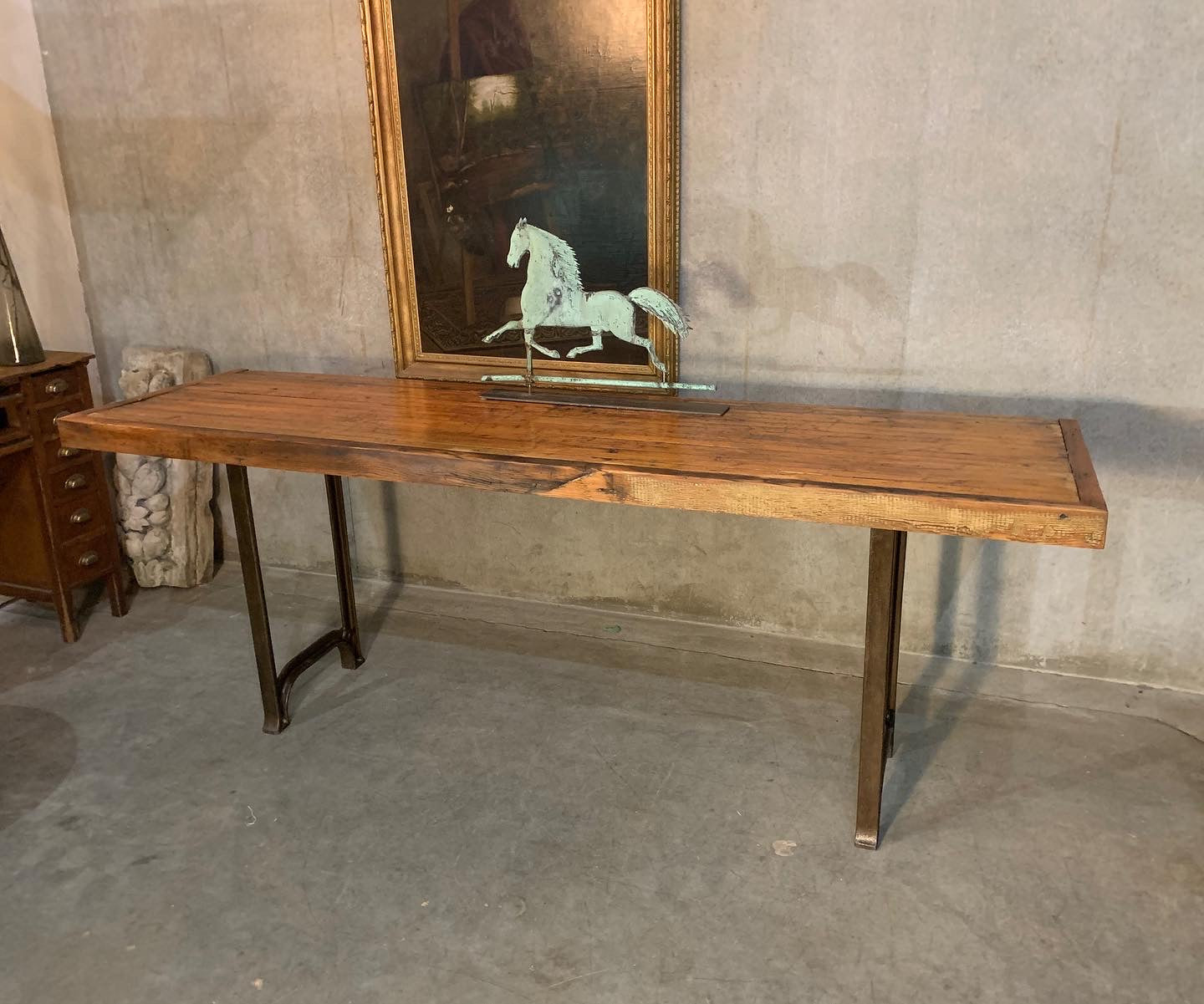 1920 industrial butcher block style workstation table | Scott Landon Antiques and Interiors.