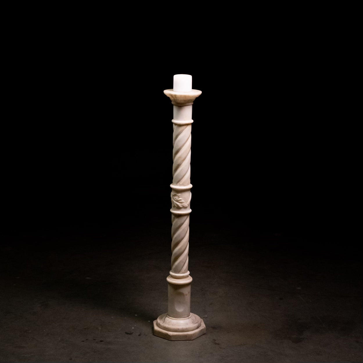 1890 turned Marble Post / Candlestick Holder