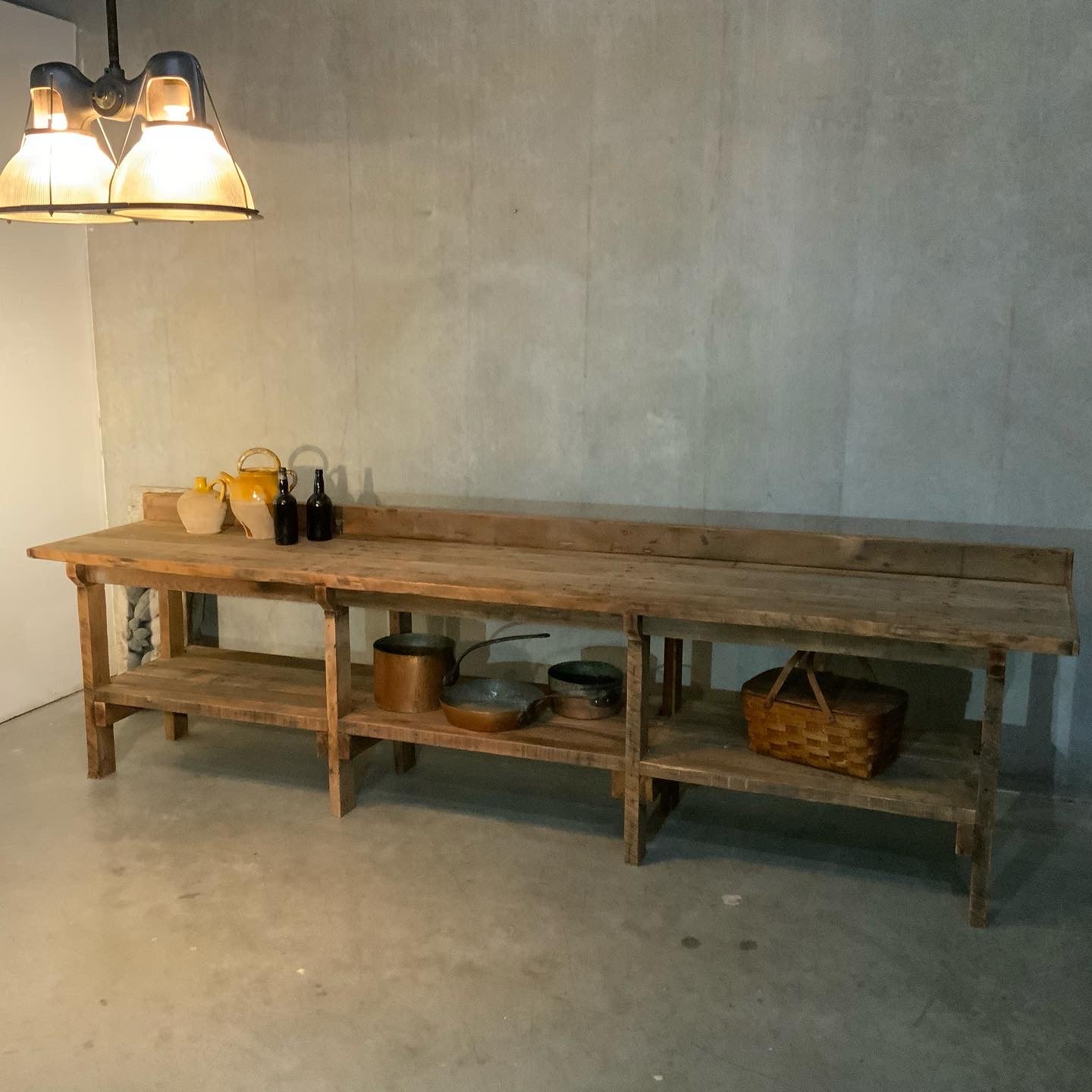 1950   11 ft work bench  table in solid fir