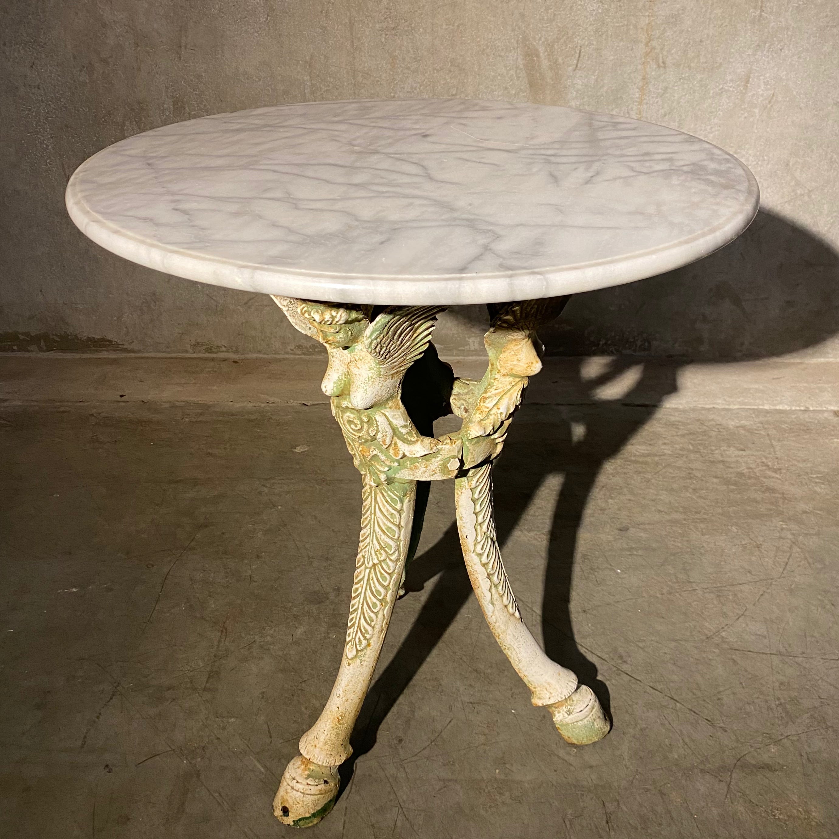1920 Cast Iron Winged Lady Bistro Table