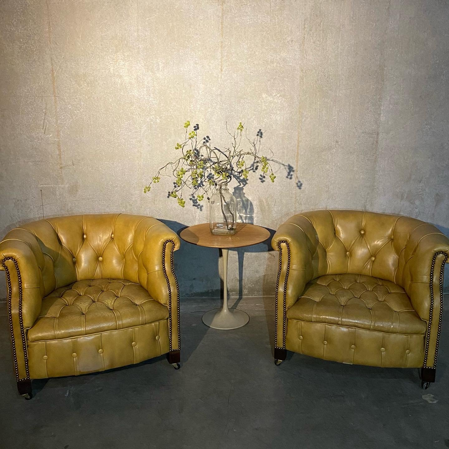 1950’s Leather Tufted Tub Chairs