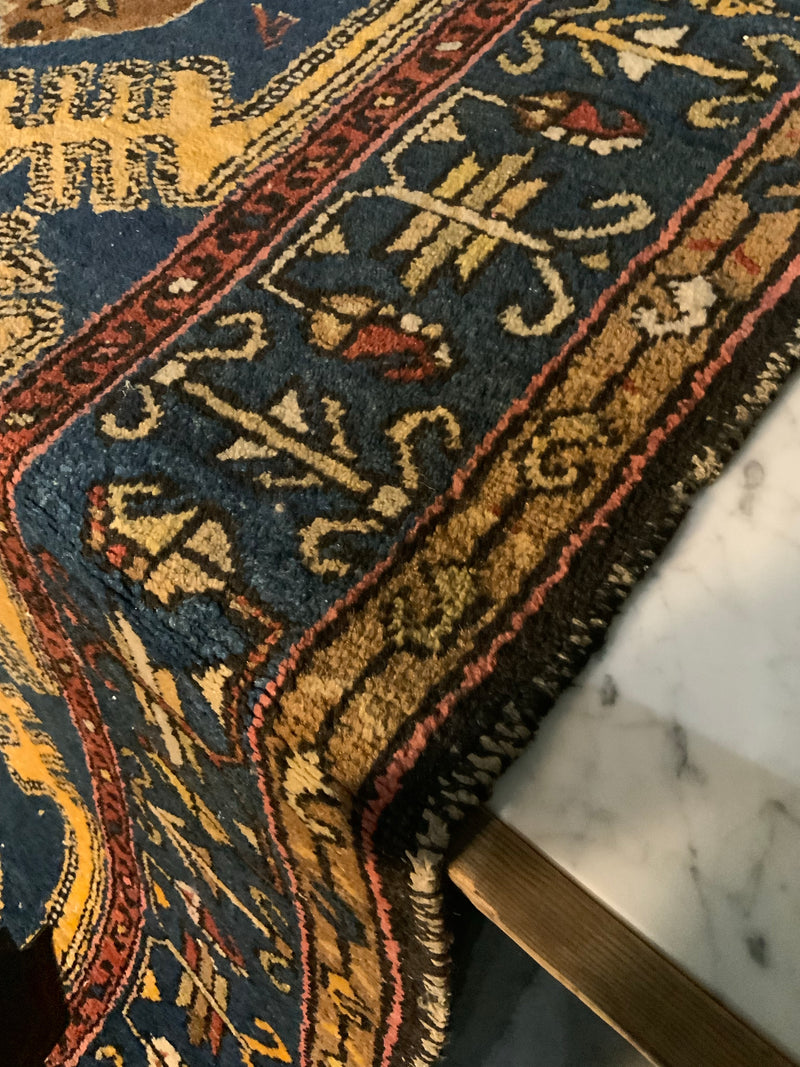 1950 TURKISH WOOL TRIBAL RUG | Scott Landon Antiques and Interiors.