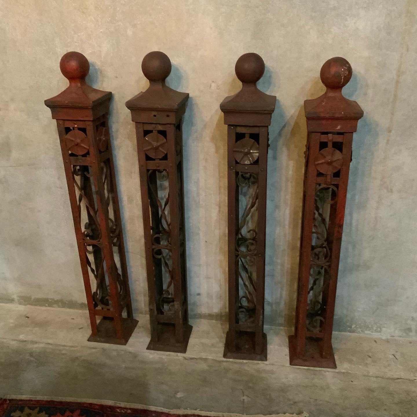 1920 Art Nouveau Stair Case Newel Posts