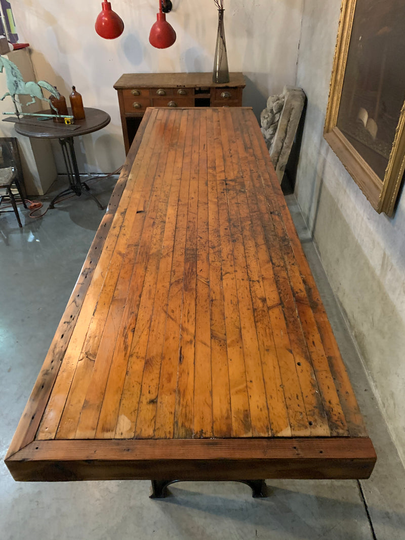 1920 industrial butcher block style workstation table | Scott Landon Antiques and Interiors.