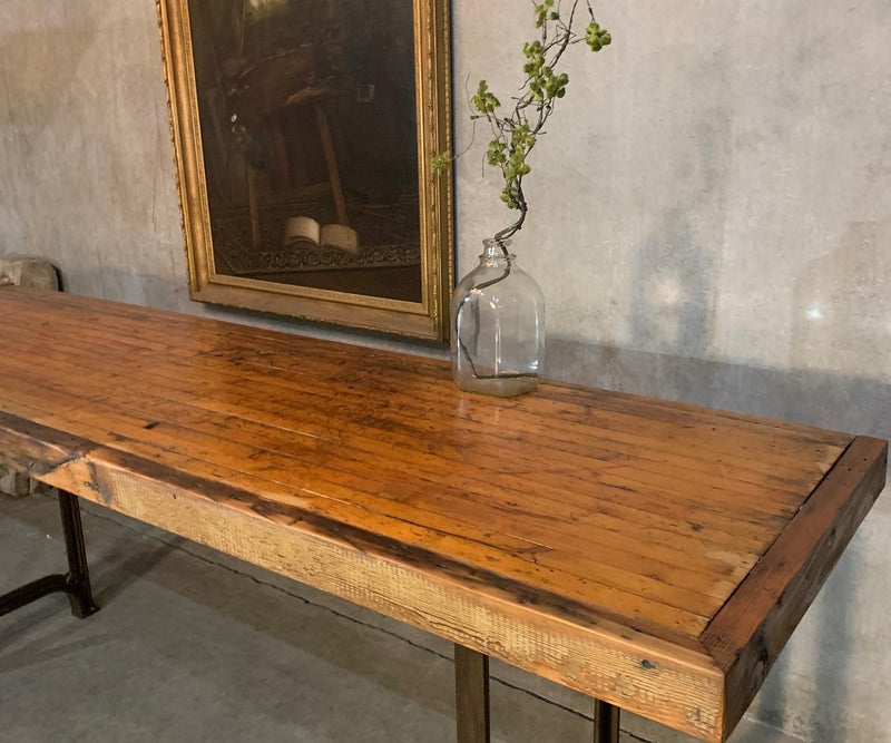 1920 industrial butcher block style workstation table | Scott Landon Antiques and Interiors.